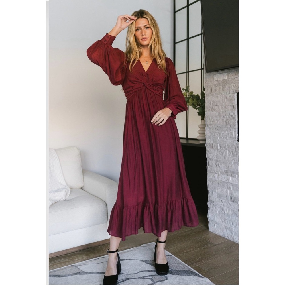 Boheme Elegant Burgundy Maxi Dress